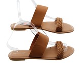 West Loop Women’s Brown Double Band Cushioned Insole Sandals Size M 7/8 - £10.73 GBP