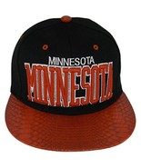 Minnesota Men&#39;s Adjustable Snapback Baseball Cap (Black/Red Textured) - £11.95 GBP