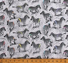 Cotton Zebras Animals Tula Pink Linework Cotton Fabric Print by the Yard D409.16 - £12.54 GBP