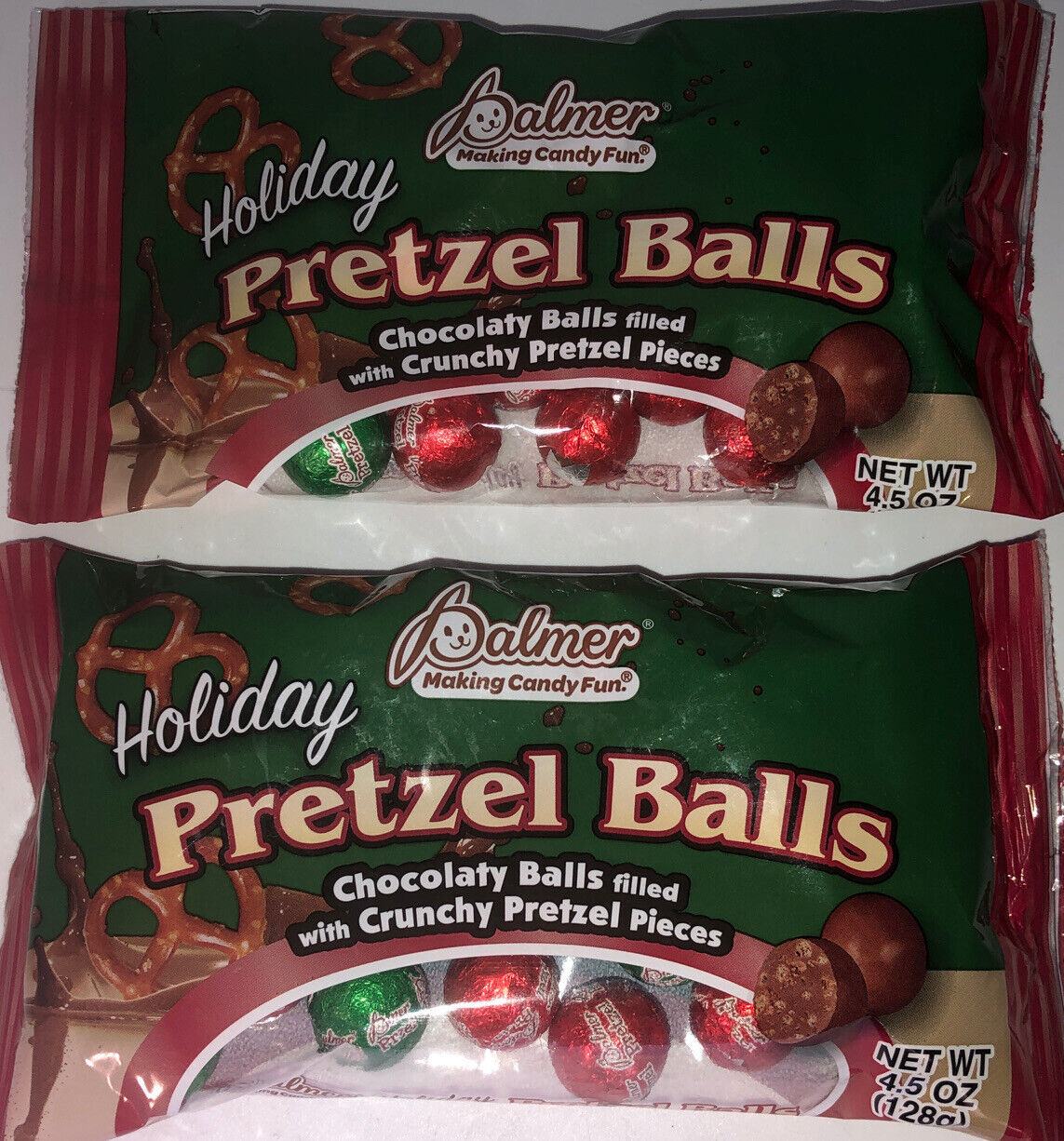 2ea 4.5oz Bags Palmer Holiday Pretzel Balls For Christmas,Snacks,Parties-SHIP24H - £11.80 GBP