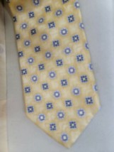 Vintage Silk Tie Joseph A Banks Yellow and Blue Made in the USA  T146 - £10.86 GBP