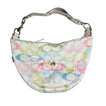 Vtg. Coach Handbag Hampton Scribble Pastel Signature Shoulder Hobo 90s Y2K Flaws - $29.99