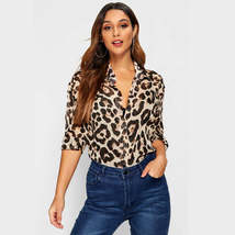 Women Blouses Sexy Long Sleeve Leopard - £6.31 GBP+