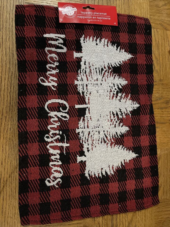 Christmas Tapestry Placemat Kerry Christmas Trees - $12.75