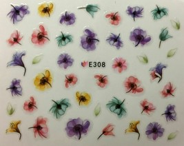 Nail Art 3D Decal Stickers Lily Flowers Watercolor Lilies E308 - £2.54 GBP