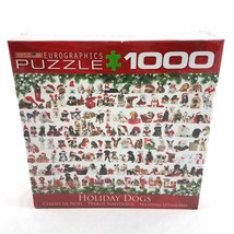 Eurographics Christmas Holiday Dogs Puppies Jigsaw Puzzle 1000 Pieces NE... - $24.66