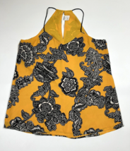 Express Floral Barcelona Cami Tank Yellow Orange Size Small - $16.82