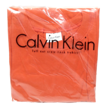 Calvin Klein Vintage Men&#39;s Full Cut Crewneck T-Shirt Orange Spice Size Medium - £22.31 GBP