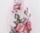 8&quot; Ceramic Pottery Vase Hand Painted Floral Roses Embossed 6-917 HAMILTONS - $12.86