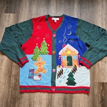 Jolly Sweaters Christmas Extra Large Holiday Winter Gingerbread Man hous... - £19.61 GBP
