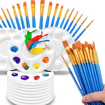 Paint Brushes Set, 5 Packs/ 50 Pcs Round Pointed Tip Paintbrushes With 1... - $29.99