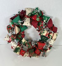 Plush Packages Christmas Wreath Red &amp; Green Patterns - £13.23 GBP