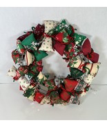 Plush Packages Christmas Wreath Red &amp; Green Patterns - $16.83