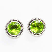Beautiful GREEN PERIDOT Gemstone Earrings, Birthstone Earrings, 925 Sterling Sil - £18.28 GBP