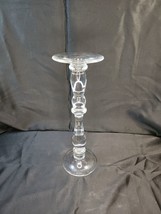 Glass Candle Stick Holder 14 inch Heavy Clear Taper Dining Centerpiece Wedding - £14.84 GBP