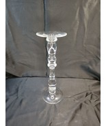 Glass Candle Stick Holder 14 inch Heavy Clear Taper Dining Centerpiece W... - £14.68 GBP
