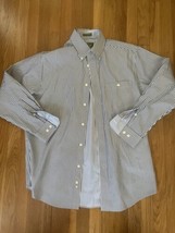 Orvis Vtg Long Sleeve Button Down Shirt Size M Vtg Blue White Long Sleev... - $14.69