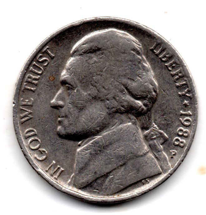 Primary image for 1988  Jefferson Nickel - Near Uncirculated Strong Details