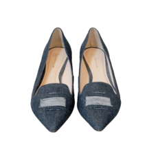 Women&#39;s Flat Shoes GUIHERMINA MODESTO Loafer Blue Fray Denim Pointed Toe... - $35.99