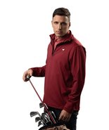 American Fit Men&#39;s Quarter Zip Garnet Made in Peru Pullover 1/4 Zip Long... - £28.27 GBP