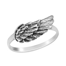 Touched by Heavenly Angelic Wing Sterling Silver Ring-7 - £11.03 GBP