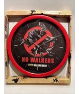New AMC THE WALKING DEAD NO WALKERS 12&quot; WALL CLOCK RED - $13.02 CAD