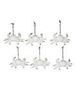 Set Of 6 Antique White Beach Crabs Ocean Marine Wall Hanger Decor Tree O... - $61.50 CAD