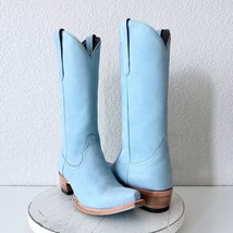 Lane EMMA JANE Blue Cowboy Boots Womens 7.5 Leather Western Wear Snip Toe Tall - £129.97 GBP