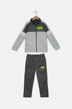 new PUMA toddler boy TRICOT TRACK SUIT SET sz 24m 2T gray jogger pants + jacket - £27.39 GBP