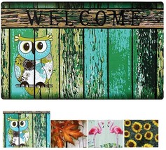 Owl Print Welcome Doormat Decorative Entrance Floor Mat Indoor Front Door Mat... - £17.62 GBP