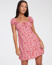 MOTEL ROCKS Galaca Dress in Ditsy Butterfly Peach and Red (MR100) - $36.20