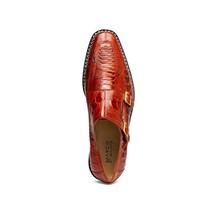 Genuine Ostrich Leg Double Monk Strap Shoes Napoli Rustic Cognac image 5