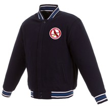MLB St. Louis Cardinals  Reversible Wool Jacket  2 Front Vintage Logos JH Navy - £111.64 GBP