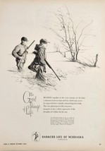 1960 Print Ad Bankers Life of Nebraska Dad &amp; Son Hunting Drawn by John W Chumley - £16.74 GBP