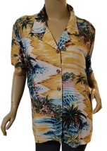 Elena Hawaiian Shirt Palm Trees Women&#39;s Large - $162.35 MXN