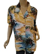 Elena Hawaiian Shirt Palm Trees Women&#39;s Large - $160.59 MXN