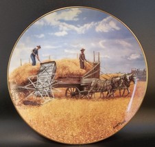 Farming Heartland Plate Emmett Kaye Tractors Danbury Mint Harvesting At ... - $11.88
