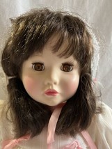 1970s Susan Gibson Brown Haired Eyed Baby Toddler Doll Pig tales Outfit 22&quot; - £47.67 GBP