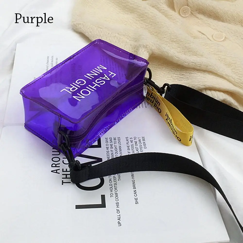 Letter Candy Color Laser Small Tote Bag Crossbody Bag PVC Jelly Shoulder... - $15.43