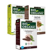 INDUS VALLEY Organic Amla, Shikakai &amp; Reetha Powder for Hair care 100 gm... - $29.24