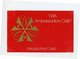 TWA Ambassadors Club Introductory Card 1981 - £14.01 GBP