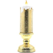 Snow Globe Candle Lighted Lamp, Battery Powered Water Sparkling Tornado - $39.59
