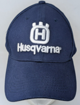 Husqvarna Chainsaw Logo Baseball Hat Cap Blue Strapback VTG - £10.24 GBP