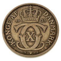 1935 Denmark Krone in Very Fine Condition, KM# 824.2 - $54.45