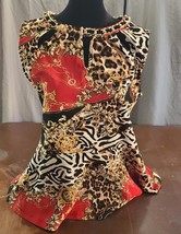 Trendy Animal Print Peplum Top - £19.22 GBP