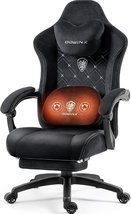 Fabric Gaming Chair with Heated Massage Lumbar Support, Game Chairs for ... - $455.86