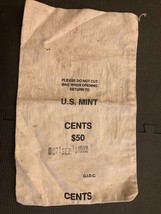 Vintage U.S. Mint Money Bag $50 PENNIES 1 Cent Cloth Canvas - €3,68 EUR