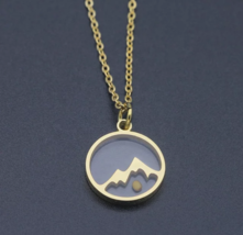 Mustard Seed Faith Can Move Mountains Necklace 0.5&quot; Gold Colored Stainless Steel - £11.78 GBP