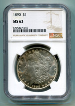 1890 MORGAN SILVER DOLLAR NGC MS63 NICE ORIGINAL COIN PREMIUM QUALITY PQ - $145.00