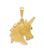 14K Yellow Gold Youth Unicorn Head Pendant - $310.99